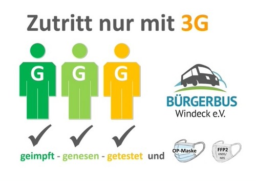 Zutritt nur mit 3 G (geimpft, genesen, getestet)