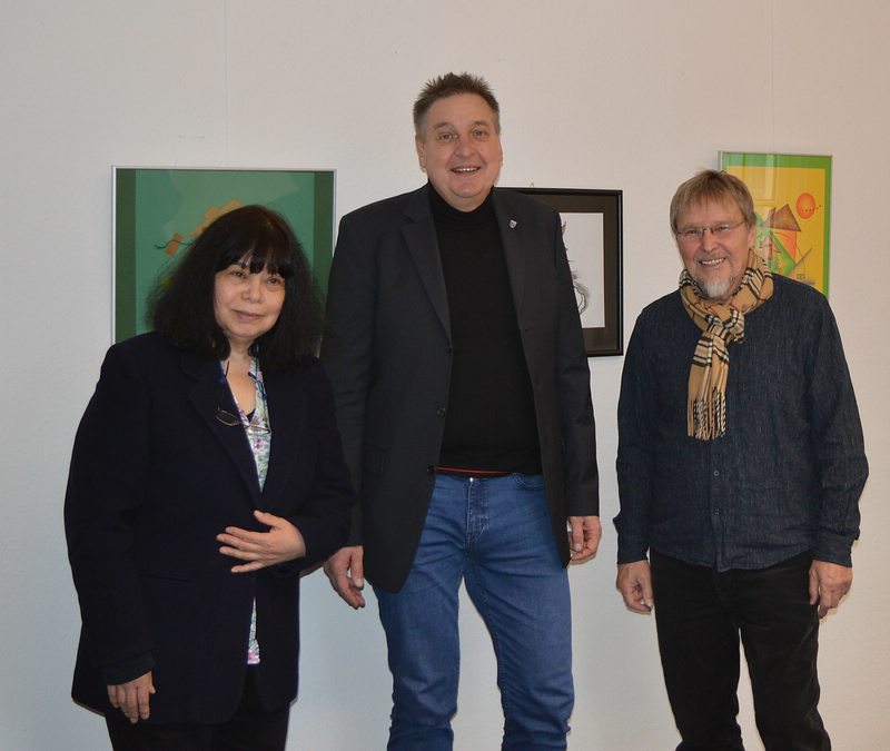 Ausstellungseröffnung, Frau Segura, Herr Lehmann, Herr Hofferbert
